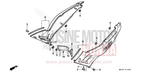 COUVERCLE LATERAL CBR600FT de 1996